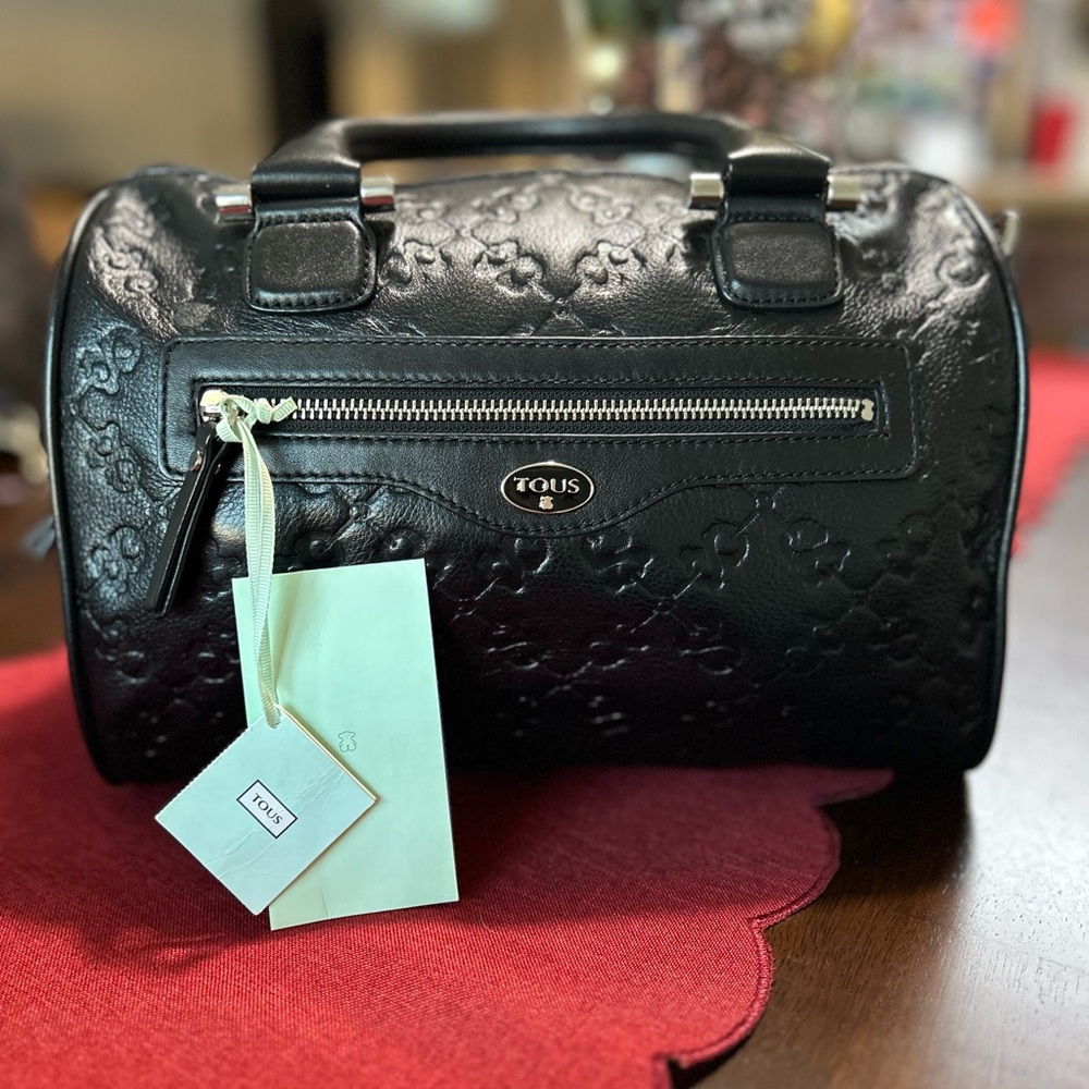 TOUS Black Embossed Women's Bag